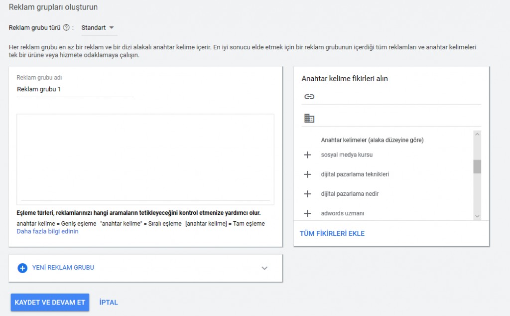 Adwords Anahtar Kelimeler