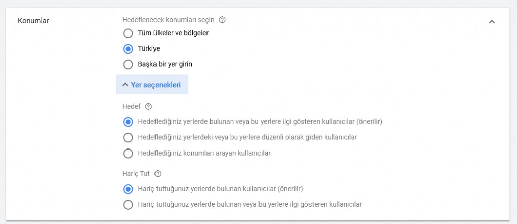 Adwords Reklam Secimi